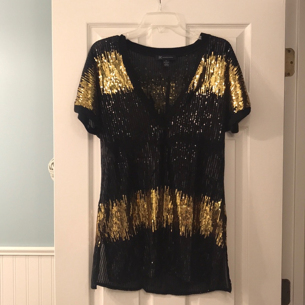 Black and Gold Sequin Tunic